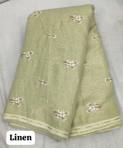 Tela de lino premium con bordado artesanal, diseño étnico para mujer, ropa de fiesta y boda, proveedor mayorista OEM de exportación de la India. - Product Image 5