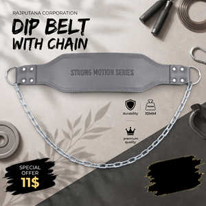 Ceinture de soutien lombaire en cuir robuste avec chaîne en acier pour l'haltérophilie - Product Image 1