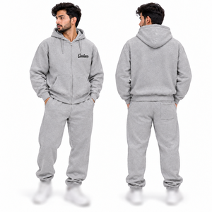 Ensemble de survêtements légers zippés assortis avec imprimé patchwork intégral, coupe oversize pour homme, en molleton de haute qualité, style sportswear USA - Product Image 3