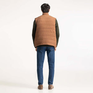 Gilet matelassé imperméable pour homme, grande taille, avec capuche amovible, veste sans manches d'hiver pour l'extérieur, rembourré et léger - Product Image 2