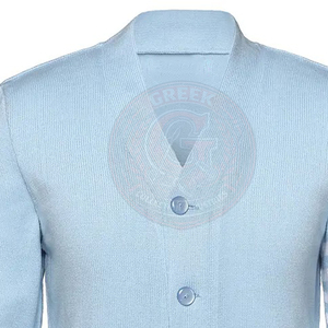 Sorority Fraternity <b>Light</b> Blue Acrylic Knitted <b>Cardigan</b> Full Sleeve Button Front Men's Sweater Lightweight Quick Dry School Wear - Product Image 6