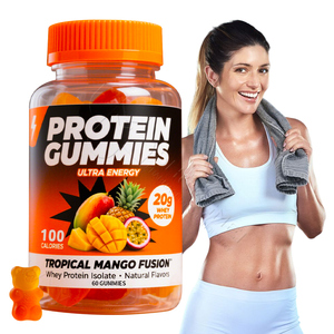 Caramelle Gommose Proteiche al Gusto Fragola con Etichetta Privata, 17g di Isolato di Siero del Latte, Nutrizione Sportiva per Muscoli Magri ed Energia - Product Image 1