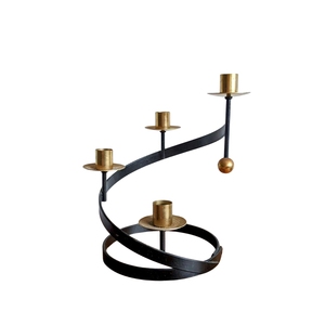 Portavelas minimalista de metal con acabado recubierto para centro de mesa, para ocasiones, para fondo de fotografía. - Product Image 4