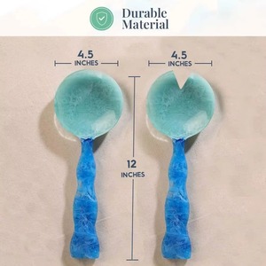 Cuchara y Tenedor de Servir Multiusos Clásicos, Ecológicos, Reutilizables, de Resina Hecha a Mano, de Lujo, TCE, Cubertería Decorativa Premium - Product Image 2