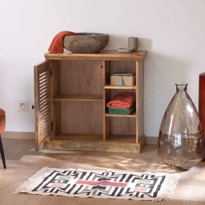 Vandana Royal Volume cabinet with louvered door in mango wood Etretat - Product Image 3