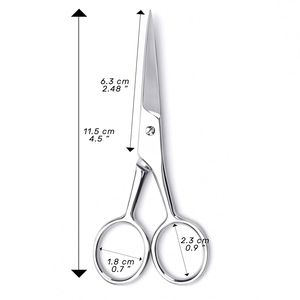 Mirror Polish Stainless Steel Barber <b>Beard</b> Cutting <b>Scissors</b> For Men's 4.5 Inch Professional Salon Use Mustache <b>Scissors</b> - Product Image 4