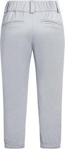 Women Light Gray Moisture Wicking Pants Button Fly Elastic Waist With Pockets Regular Fit All Seasons Solid Color Polyester - Product Image 5