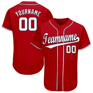 Red White Navy Baseball Jersey for Men Button Down Team Uniform Breathable Lightweight <b>Athletic</b> Tournament Sports Apparel Shirt - Product Image 1