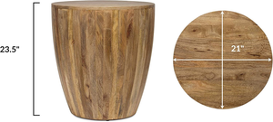 Handmade Mango <b>Wood</b> Drum Coffee <b>Table</b> <b>Round</b> Wooden Accent <b>Table</b> for Living Room Office <b>Dining</b> Room Rustic Home Furniture - Product Image 4