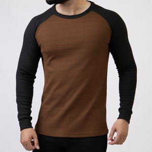 T-shirts décontractés pour hommes à prix d'usine, couleur unie, manches longues, à vendre - Product Image 1