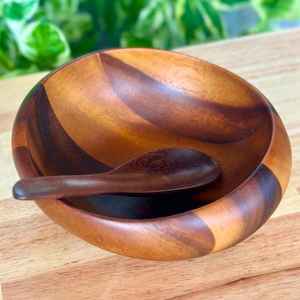 Ensemble de saladiers en bois d'acacia massif naturel, assiettes rondes en bois pour servir les fruits, les légumes, les pâtes, vaisselle de cuisine, vaisselle de table - Product Image 2