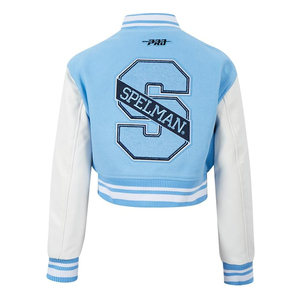 Custom Womens Fashion Varsity Jacket Cropped Baseball Coat Supplier USA - Product Image 2