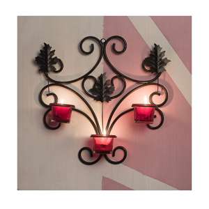 Applique murale en fer avec support en verre pour bougies chauffe-plat, kit décoratif pour anniversaires, Diwali et la maison - Product Image 3