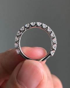 Anillo de Diamantes Cultivados en Laboratorio, Chapado en Oro de 18k, de Lujo, Unisex, Corte VVS, Anillo de Boda, Anillos de Eternidad, Anillo de Compromiso con Corte en U - Product Image 4