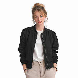 Chaqueta Bomber Oversize para Mujer con Cremallera, Manga Larga, de Satén, para Invierno, Estilo Urbano - Product Image 2