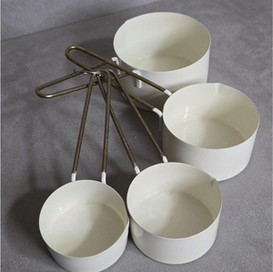Customized Stainless Steel <b>Measuring</b> Cups And Spoon Set With Ivory Color Powder Coating Wire Made Handle Admirable Look Set - Product Image 2