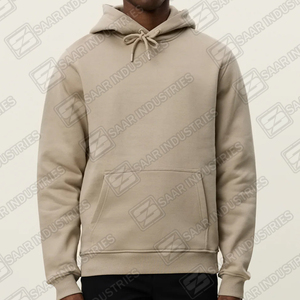 Sudadera con Capucha Unisex Ikhlas Sports, Color Beige Arena, para Invierno, Felpa de Algodón de 300g, Corte Holgado, Bolsillo Canguro, Cordón Ajustable - Product Image 5
