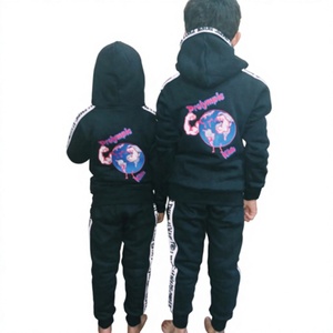 Survêtements d'hiver pour enfants et jeunes en molleton de coton écologique à capuche et taille élastique 320g avec impression par sublimation - Product Image 5