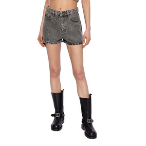 Short en jean d'été pour femmes Mode coréenne Trous déchirés Taille haute Lavage à l'acide Jeans courts Femme Casual Street Pantalon court à jambes larges - Product Image 1