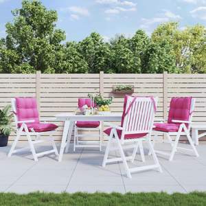 Ensemble de 4 coussins de chaise à dossier bas en tissu Oxford rose, 39,4 x 19,7 pouces, pour usage extérieur - Product Image 1