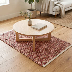 Rust Multi Stripe Handmade Leather Area <b>Rug</b> for Bedroom <b>Rustic</b> Mid Century Modern & Contemporary Home - Product Image 2