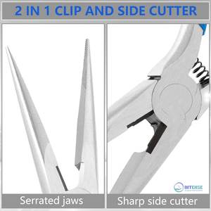 คีมปากแหลมสแตนเลส 6.5 นิ้ว สำหรับดัดลวด ทำเครื่องประดับ DIY คีมปากหยัก - Product Image 3