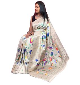 Saree en soie Pure Soft Pista Green Kanchivaram Pethani avec tissage Zari pur pour une tenue de fête par Fabzone - Product Image 1