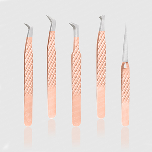 Pinzas de Acero Inoxidable para Extensión de Pestañas, Agarre de Diamante, Profesionales, Ergonómicas, Duraderas, Agarre Suave, Directo de Fábrica - Product Image 1
