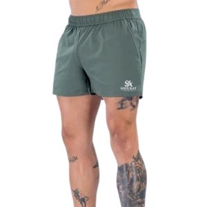 <b>Mens</b> Sage <b>Green</b> Casual <b>Shorts</b> Athletic Running Workout Sports Gym Training Activewear Summer Outdoor Drawstring Knee Length - Product Image 1