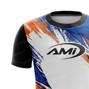 Camiseta de Manga Corta para Hombre AMI, Sublimada con Patrón, Secado Rápido, Transpirable, Cuello Redondo, Corte Regular, Tejido de Punto, Poliéster - Product Image 4