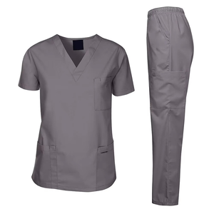 Grey Dagacci Medical Uniform Set Professional Scrub Suit Breathable Durable Hospital Nursing Workwear Comfort Stretch - Product Image 1