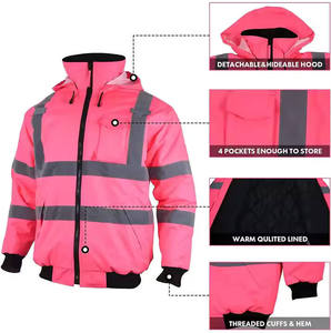 High Visibility Reflective Breathable Windproof Nylon UV Printed Plus Size <b>Work</b> Jacket <b>Waterproof</b> Safety Coat Hood Road - Product Image 4