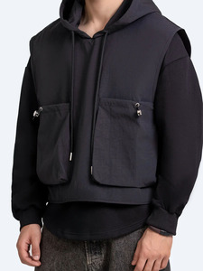 Sudaderas con capucha al por mayor OEM para hombre, sudaderas transpirables, sudaderas totalmente personalizadas, sudaderas con capucha cortas de talla grande para hombre - Product Image 4