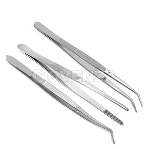 Lot de 3 outils dentaires manuels réutilisables, pinces à dissection médicale, pinces à tissus, en acier inoxydable, avec poignée ergonomique - Product Image 3