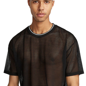 Camiseta Deportiva de Malla para Hombre de la Mejor Calidad, Color Negro, Manga Corta, Cuello Redondo, para Gimnasio, Entrenamiento, Musculación - Product Image 3