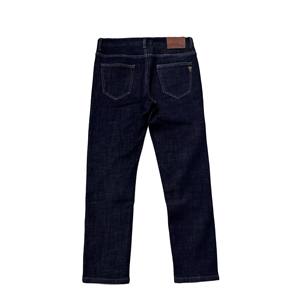 Jean d'affaires pour homme de haute qualité, style hiver épais, coupe formelle, taille mi-haute, délavage foncé, fermeture éclair, ODM - Product Image 4