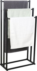 Support à serviettes en métal noir design, alliant robustesse et style minimaliste et élégant pour salle de bain - Product Image 5
