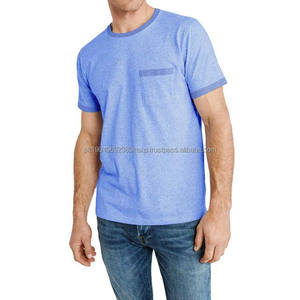 Camisetas de Hombre al por Mayor de Alta Calidad con Bolsillo, Diseño Personalizado, Algodón Transpirable, Cuello Redondo, Manga Corta, Color Sólido - Product Image 1