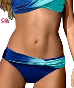 Wholesale Price Custom Solid Color Swimming Suit Beachwear Bathing Suits For Women Two Piece High Waist <b>Bikini</b> <b>Set</b> - Product Image 4