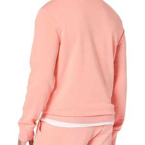 Sudadera Unisex Rosa y Blanca de Forro Polar con Cuello Redondo, Corte Holgado, Color Sólido, Informal, de Manga Larga para Invierno, 100% Algodón Lavado - Product Image 2