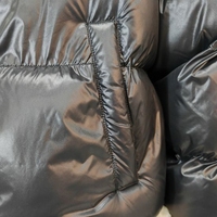 Blouson d'hiver matelassé brillant unisexe personnalisé avec logo, col et poignets en sherpa, veste bomber courte chaude, vente en gros