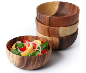 Tazón de madera orgánica hecho a mano, de madera natural, para servir en la cocina, en el comedor, para ensaladas, frutas, ecológico, duradero, con acabado liso. - Product Image 1