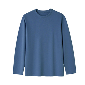 Premium Mens Blank Long Sleeve T-Shirt Cotton Blend Crewneck Plain Soft <b>Underwear</b> Tee Wholesale Casual Shirts - Product Image 6