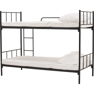 เตียงสองชั้นเหล็กสีดำสำหรับหอพัก อพาร์ทเมนต์ โรงแรม และโรงเรียน - Product Image 4