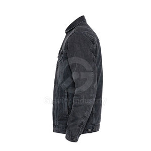 Dernier style de veste en jean pour homme 100% coton écologique respirant hiver meilleure vente en gros logo frontal - Product Image 5