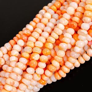 Natural Peach Opal Rondelle Gemstone Beads Shaded Candy Opal Smooth Beads For Jewelry Making Wholesale 16 Inch 8mm Opal Stone - Product Image 6