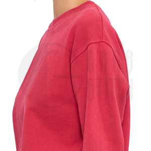 Sudadera Oversize de Cuello Redondo para Mujer, de Felpa con Efecto Ácido, Manga Larga, Lisa, Personalizable - Product Image 5
