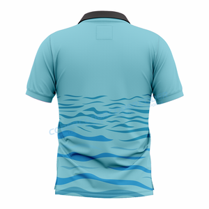 Services OEM, chemises de pêche personnalisées imprimées pour adultes, polos à manches courtes pour hommes avec boutons, polos de golf, sublimation. - Product Image 3