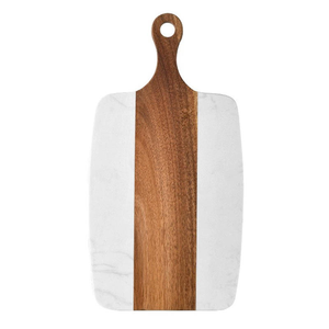 Planche à découper en marbre et bois d'acacia pour la maison, idéale pour les steaks, les fromages et les fruits - Product Image 5