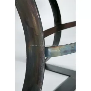 Table à manger ronde de luxe de designer, plateau en marbre, structure en acier inoxydable, fournisseur Zahid Exports, fabrication artisanale, style moderne pour salon - Product Image 5